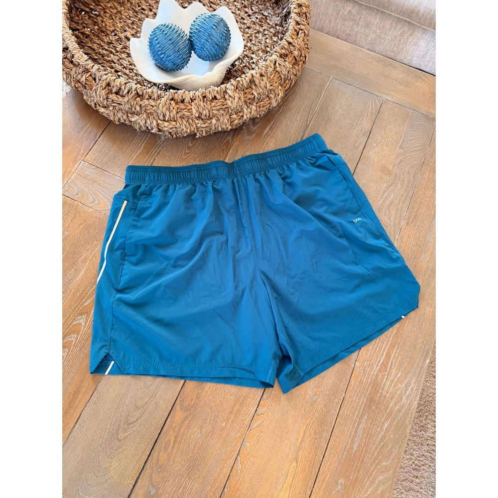 DSG Performance Running Shorts Mens Teal Blue 2XL 7 inch Inseam Reflective Trim